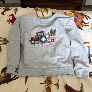 Gray Christmas Tractor Sweatshirt